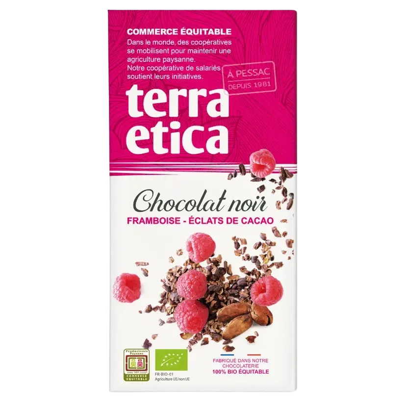 Tablette chocolat noir Framboise-cacao