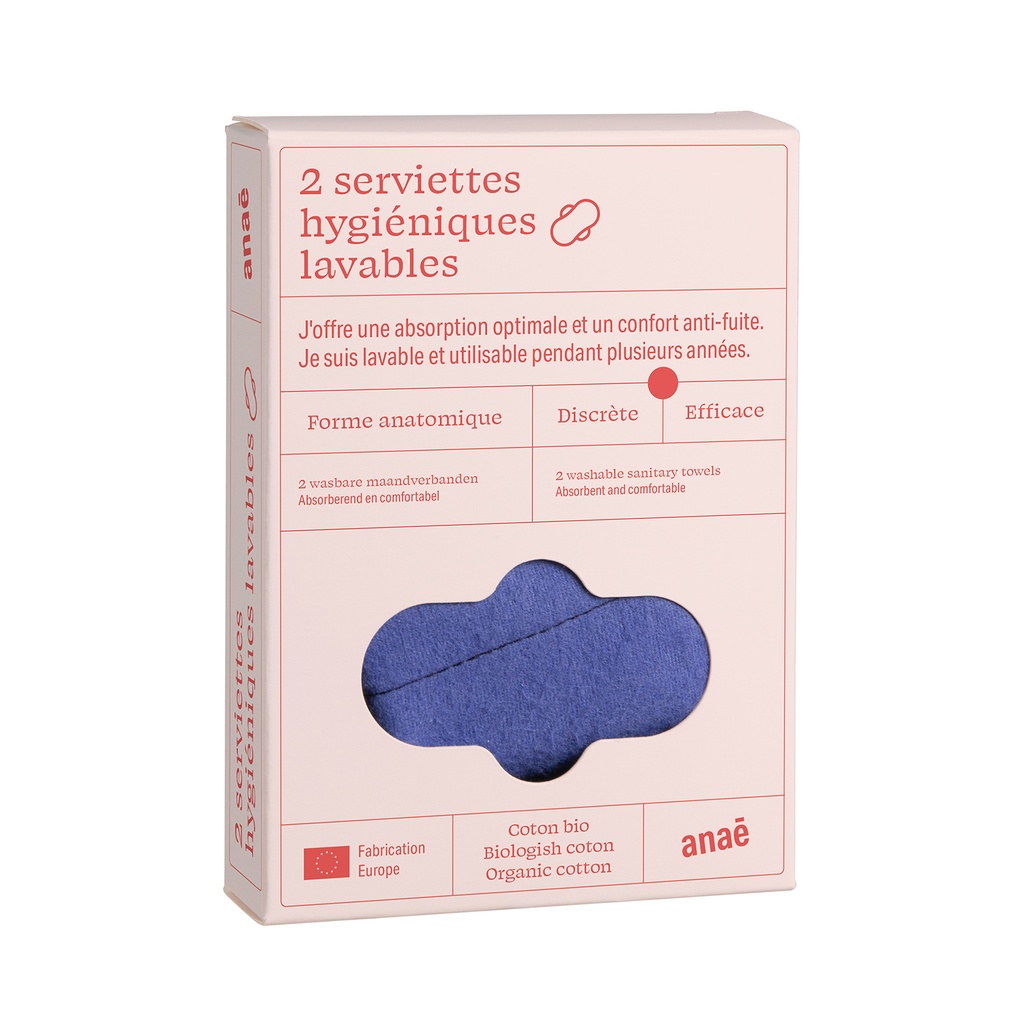Serviette Hygiénique Lavable - Flux léger (2 pièces)
