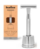 Rasoir de sureté en métal avec socle