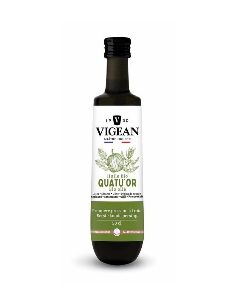 Huile Quatuor - Colza/Sésame/Olive/Pépins de courge 500ml